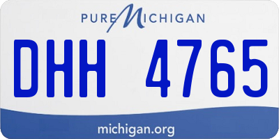 MI license plate DHH4765