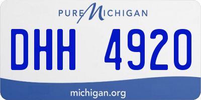 MI license plate DHH4920