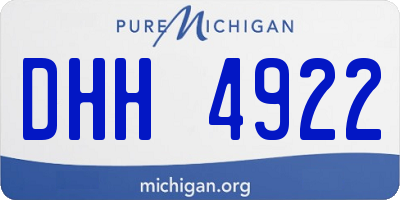 MI license plate DHH4922