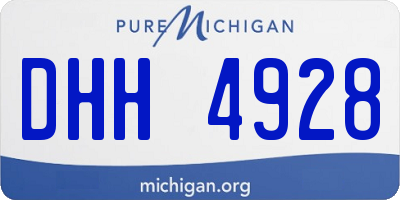 MI license plate DHH4928