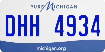 MI license plate DHH4934