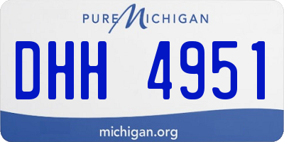 MI license plate DHH4951