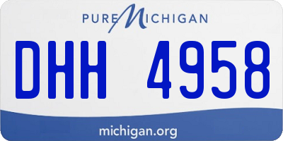 MI license plate DHH4958