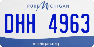 MI license plate DHH4963
