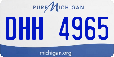 MI license plate DHH4965