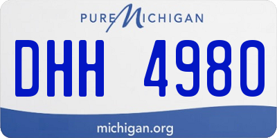 MI license plate DHH4980