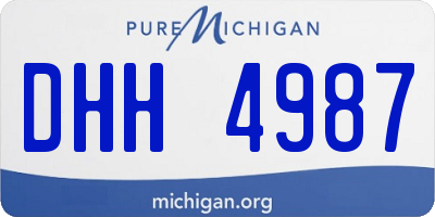 MI license plate DHH4987