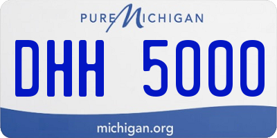 MI license plate DHH5000