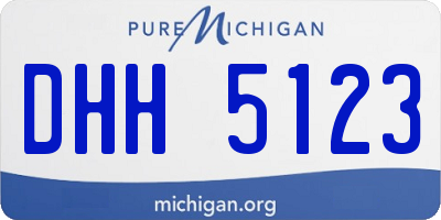 MI license plate DHH5123
