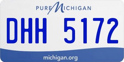 MI license plate DHH5172