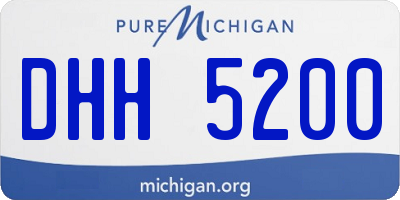MI license plate DHH5200