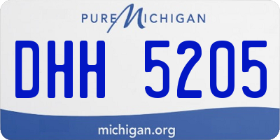 MI license plate DHH5205