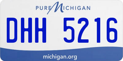 MI license plate DHH5216