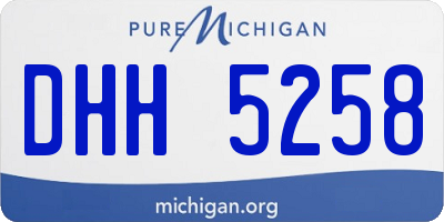 MI license plate DHH5258