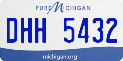 MI license plate DHH5432