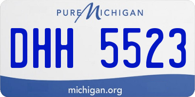 MI license plate DHH5523
