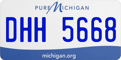 MI license plate DHH5668