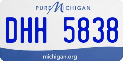 MI license plate DHH5838
