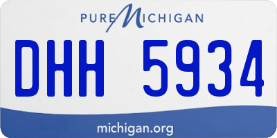 MI license plate DHH5934