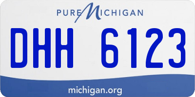 MI license plate DHH6123