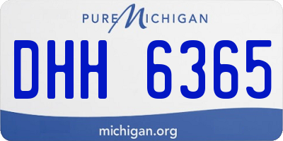 MI license plate DHH6365