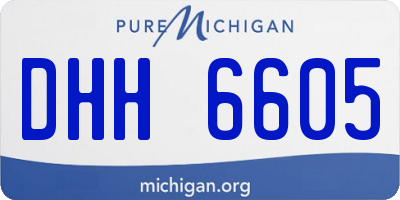 MI license plate DHH6605