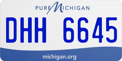 MI license plate DHH6645