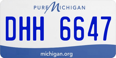 MI license plate DHH6647