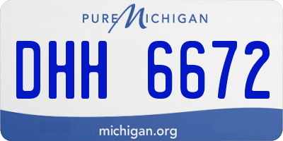 MI license plate DHH6672