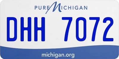 MI license plate DHH7072