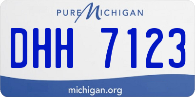 MI license plate DHH7123