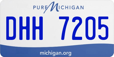 MI license plate DHH7205
