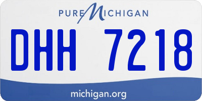 MI license plate DHH7218