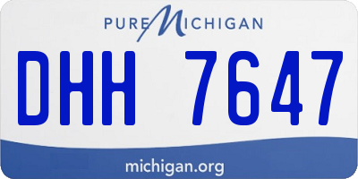 MI license plate DHH7647