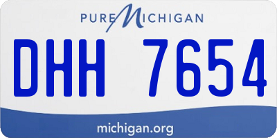 MI license plate DHH7654