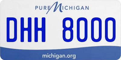 MI license plate DHH8000