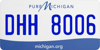 MI license plate DHH8006
