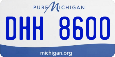 MI license plate DHH8600