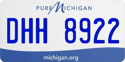 MI license plate DHH8922