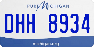 MI license plate DHH8934