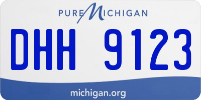 MI license plate DHH9123