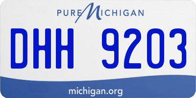 MI license plate DHH9203