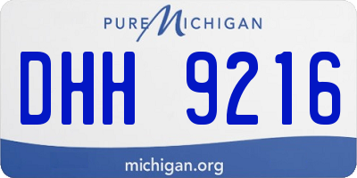 MI license plate DHH9216