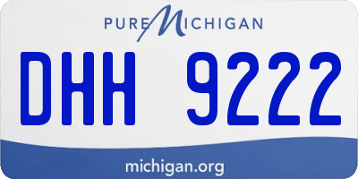 MI license plate DHH9222
