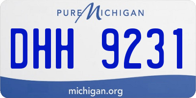 MI license plate DHH9231