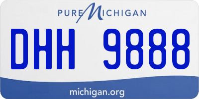 MI license plate DHH9888