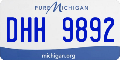 MI license plate DHH9892