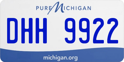 MI license plate DHH9922