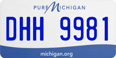 MI license plate DHH9981