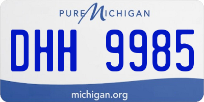 MI license plate DHH9985